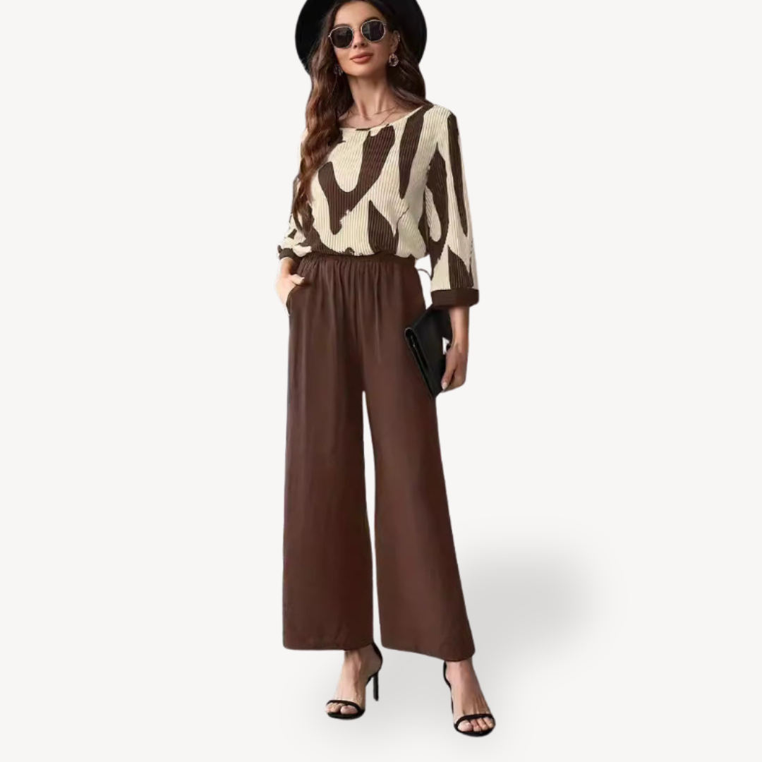 Women's Printed Two-Piece Palazzo Set