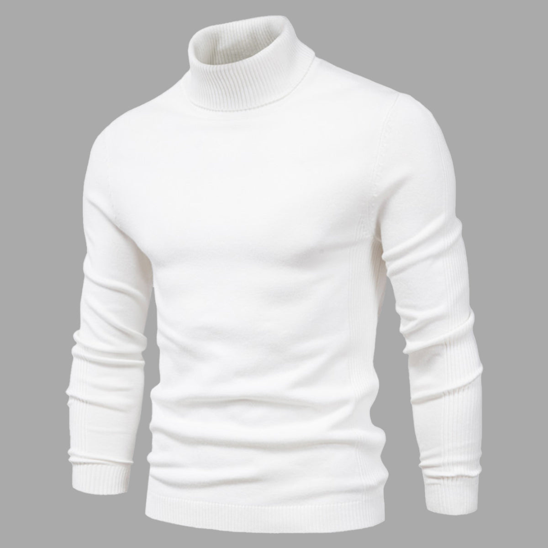 Men’s Plain Knit Turtleneck Sweater
