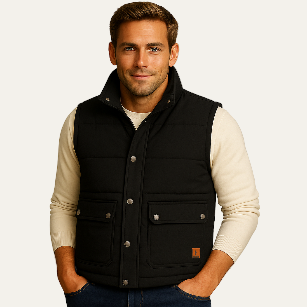 Men’s Quilted Stand Collar Puffer Vest