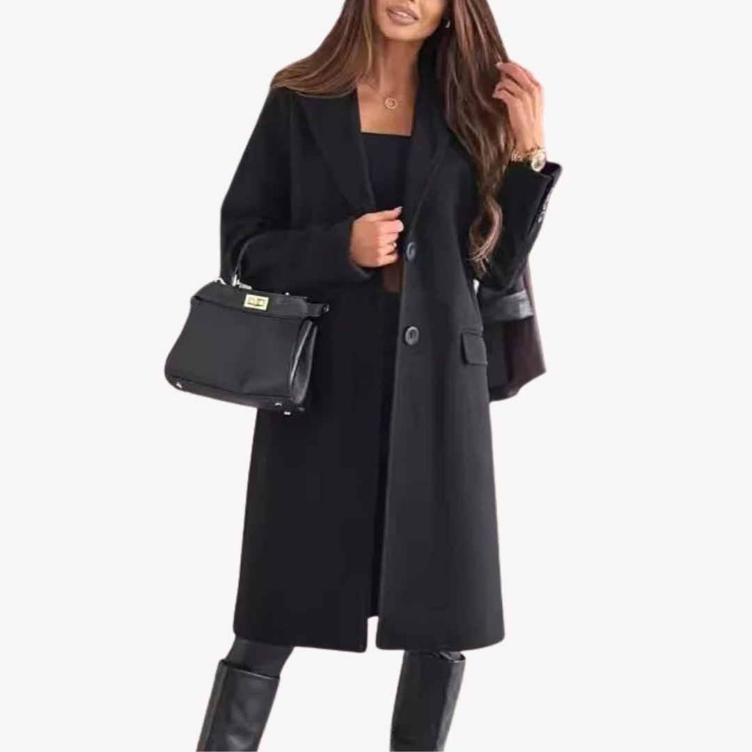 Women's Wool Blend Coat with Pockets