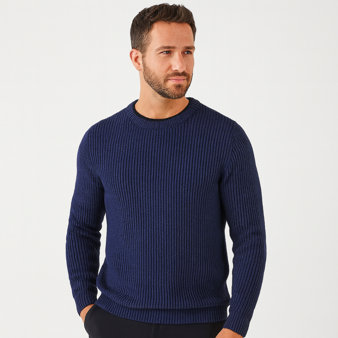 Men’s Heavy Ribbed Crew Neck Sweater