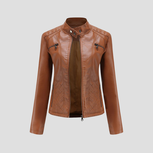 Vintage Quilted Biker Leather Jacket - BritishElegance