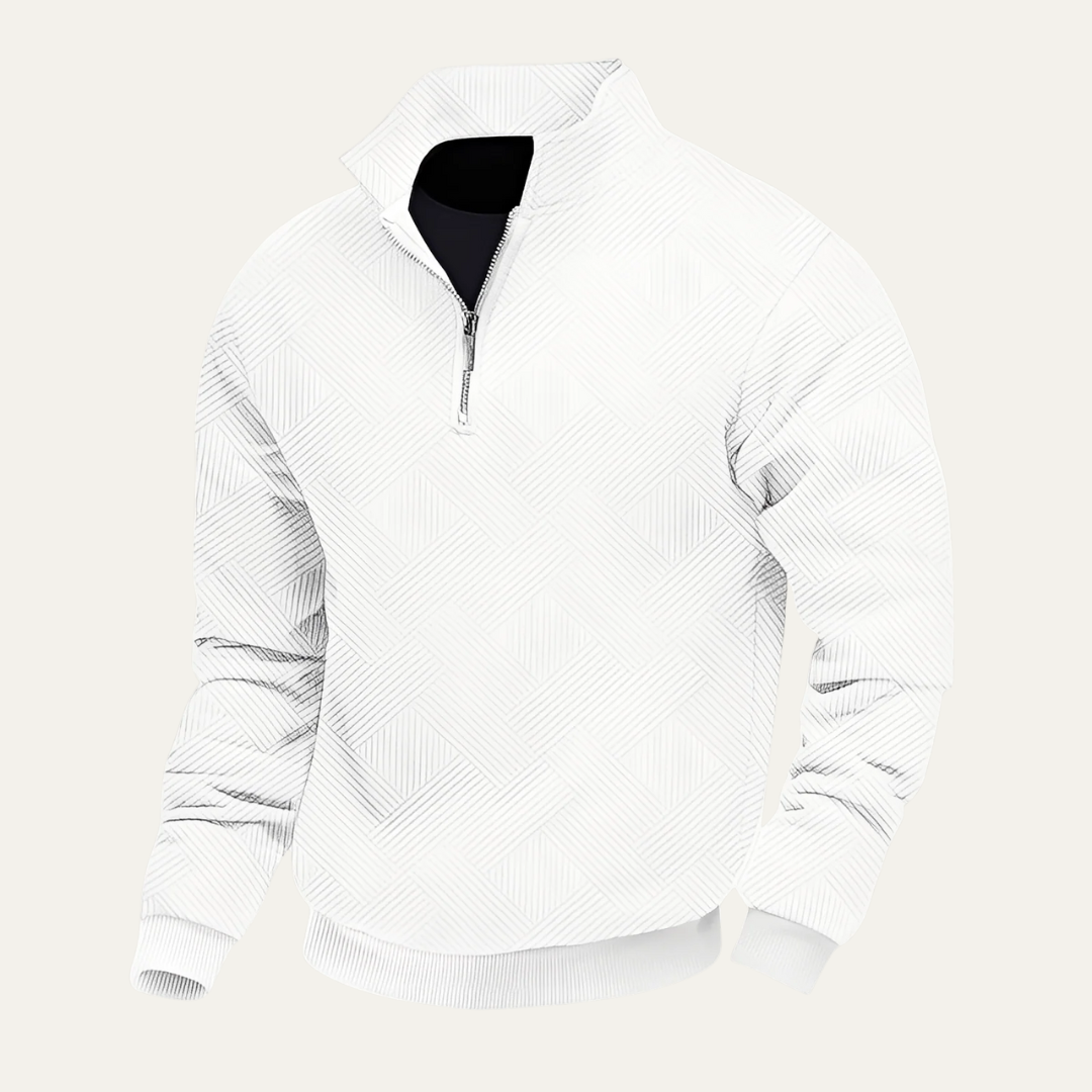 Men’s Geometric Textured Quarter Zip Pullover