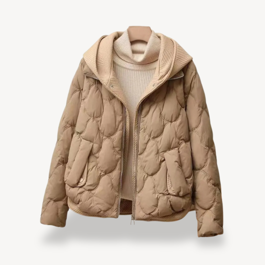 Quilted Puffer Jacket with Hood for Women