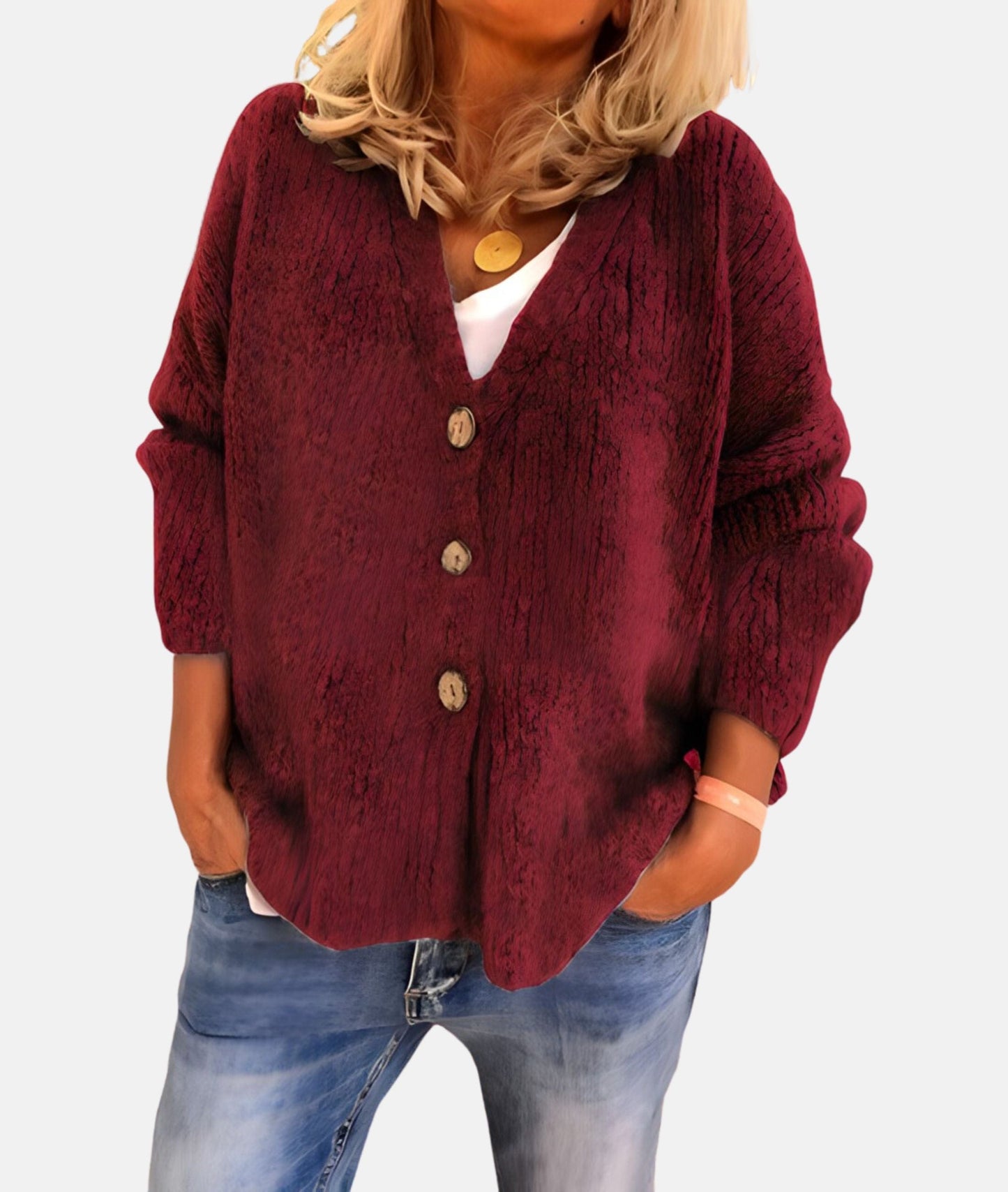 Stylish V-neck Cardigan for Everyday Wear - BritishElegance