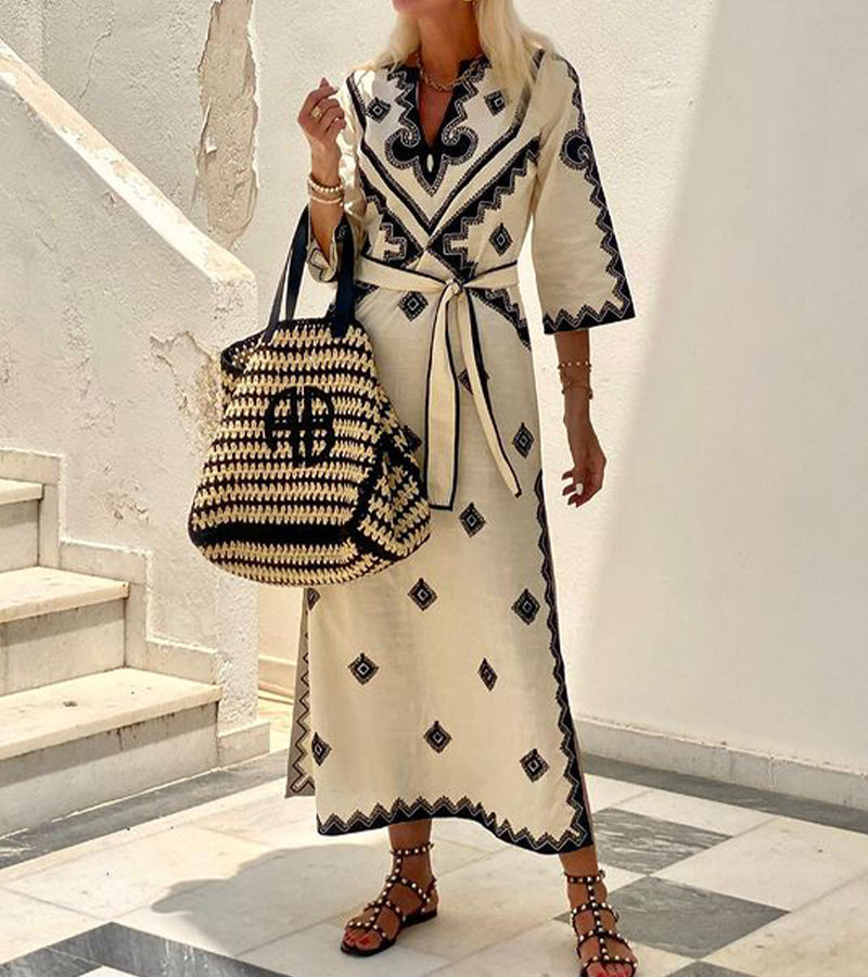 Women's Lightweight Casual Maxi Dress with Short Sleeves - BritishElegance