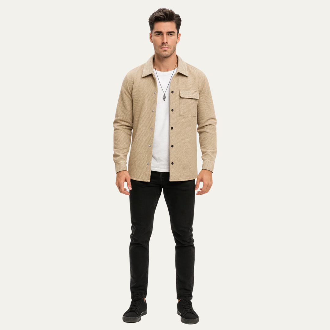 Men’s Textured Quilted Shacket