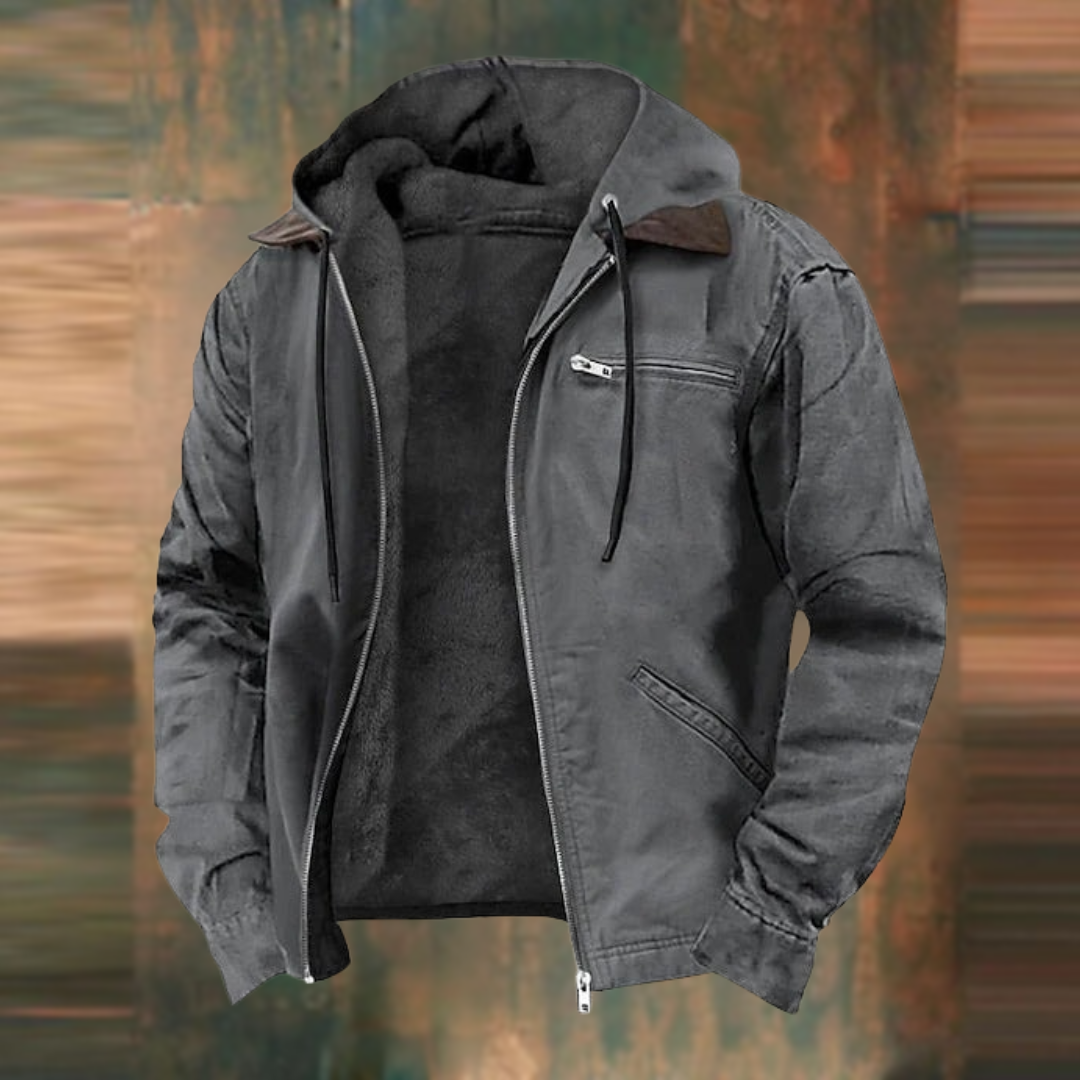Men’s Zip-Up Hooded Jacket | Casual Style