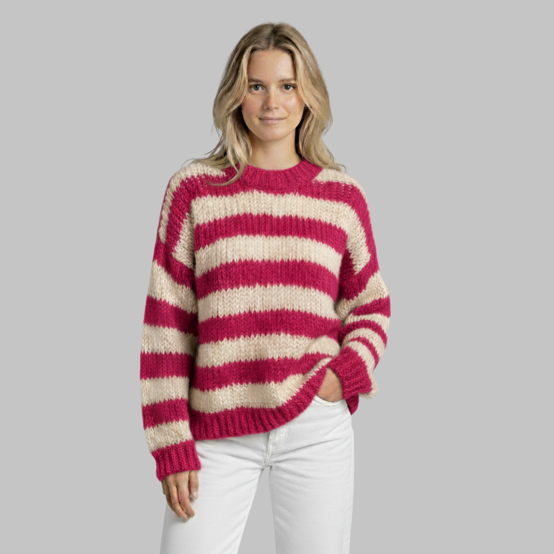 Linde | Ladies Classic Stripe Pullover Sweater