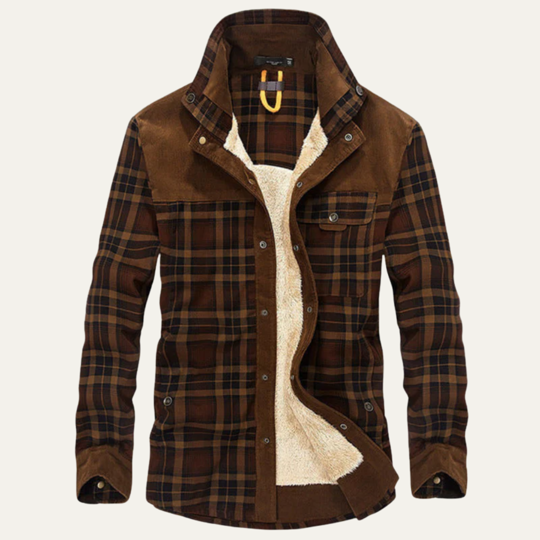 Men’s Sherpa Lined Plaid Shirt Jacket