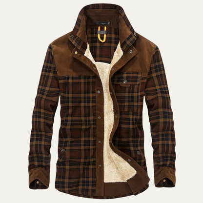 Men’s Sherpa Lined Plaid Shirt Jacket