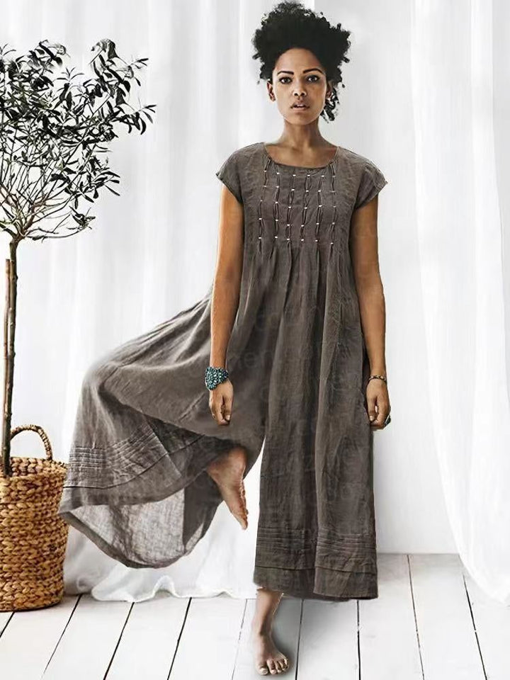 Relaxed Fit Linen Jumpsuit for Women