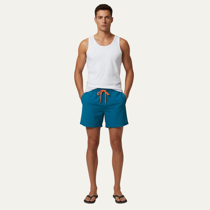 Men’s Simple Mid Thigh Swim Shorts