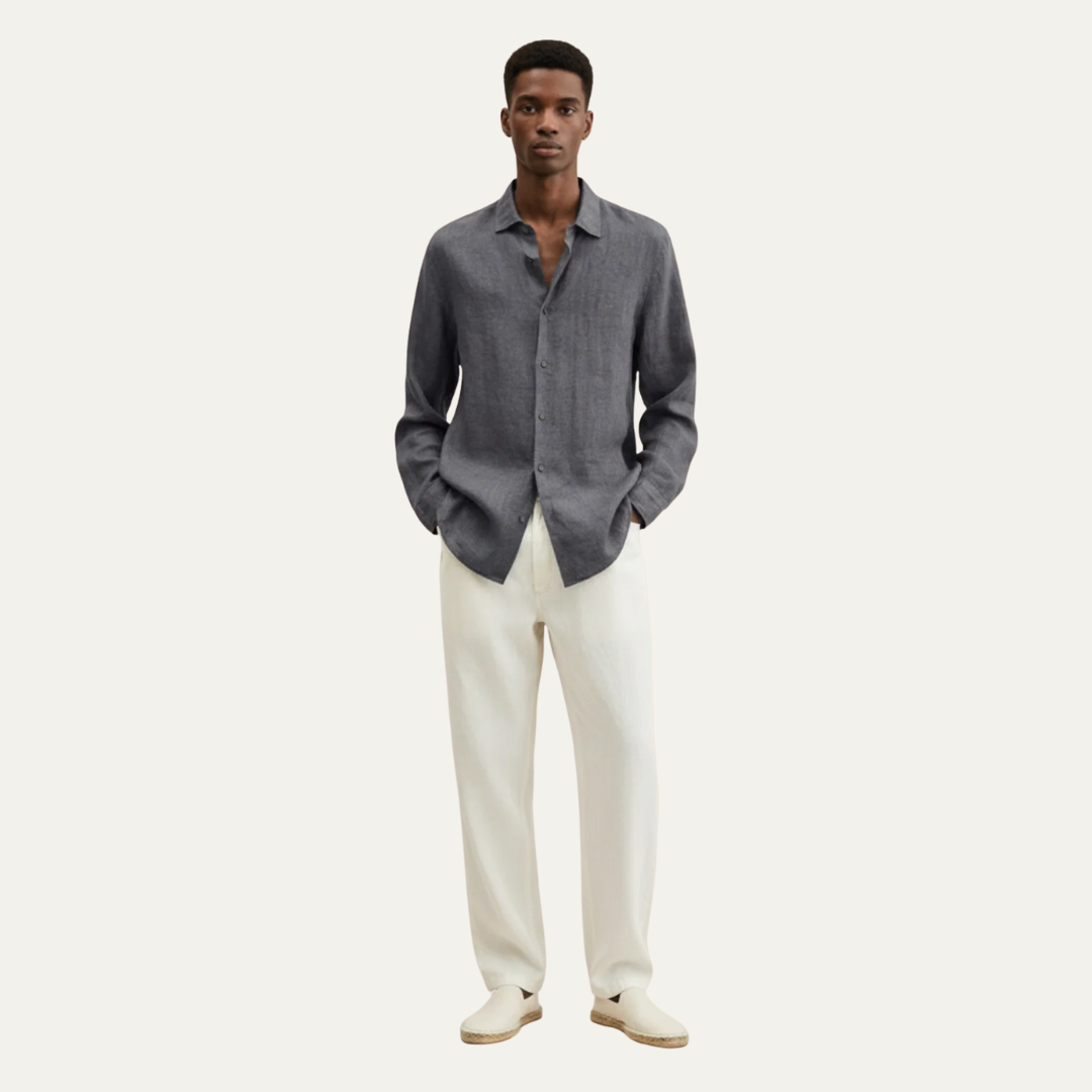 Men’s Relaxed Linen Button Up Outfit