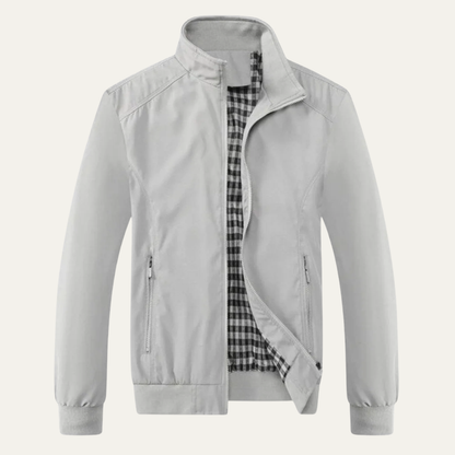 Men’s Summer Lightweight Plaid Lined Bomber Jacket