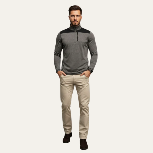 Men’s Quarter Zip Technical Pullover With Chest Pocket