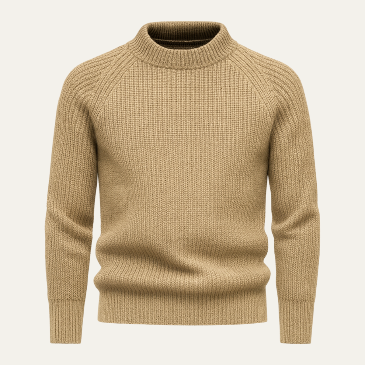 Men’s Raglan Sleeve Wide Ribbed Knit Sweater