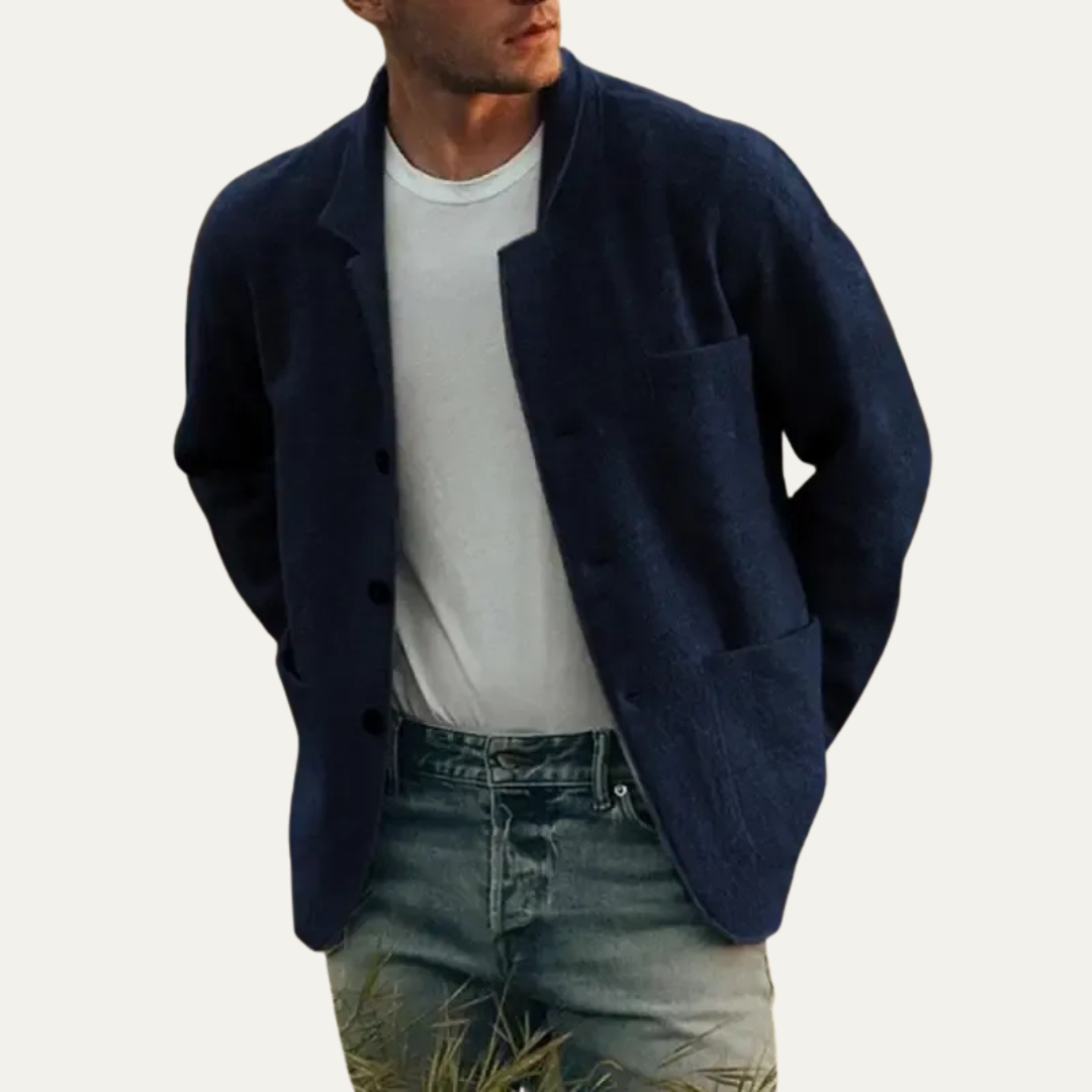 Men’s Relaxed Fit Shawl Collar Cardigan Jacket
