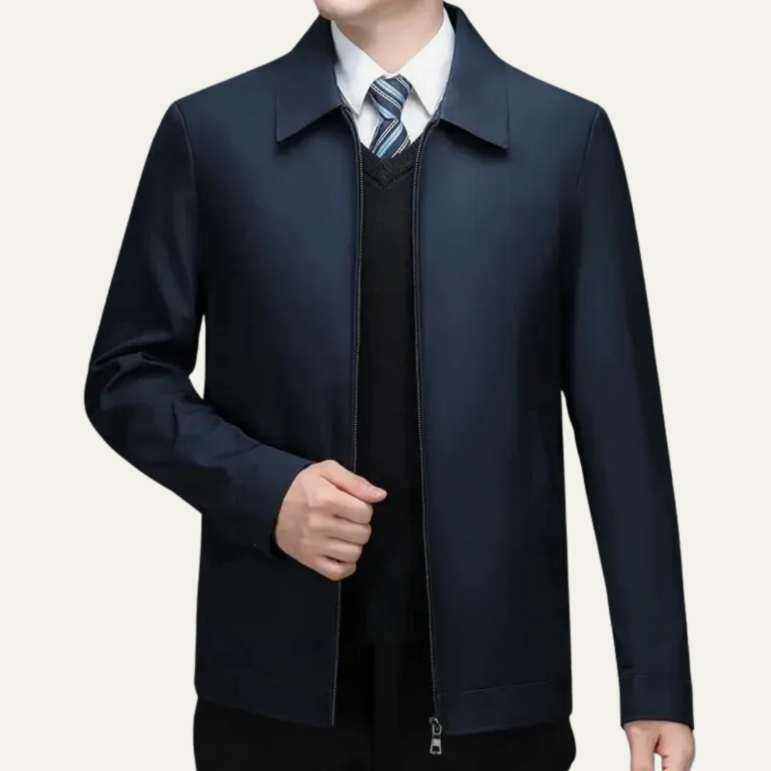 Men’s Tailored Notched Collar Zip Front Jacket