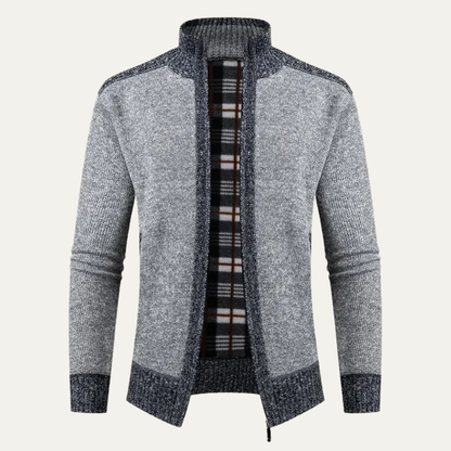 The Cirencester Men’s Thick Fleece Lined Zip Warm Knit Jacket