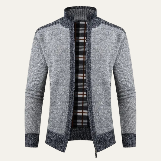 The Cirencester Men’s Thick Fleece Lined Zip Warm Knit Jacket