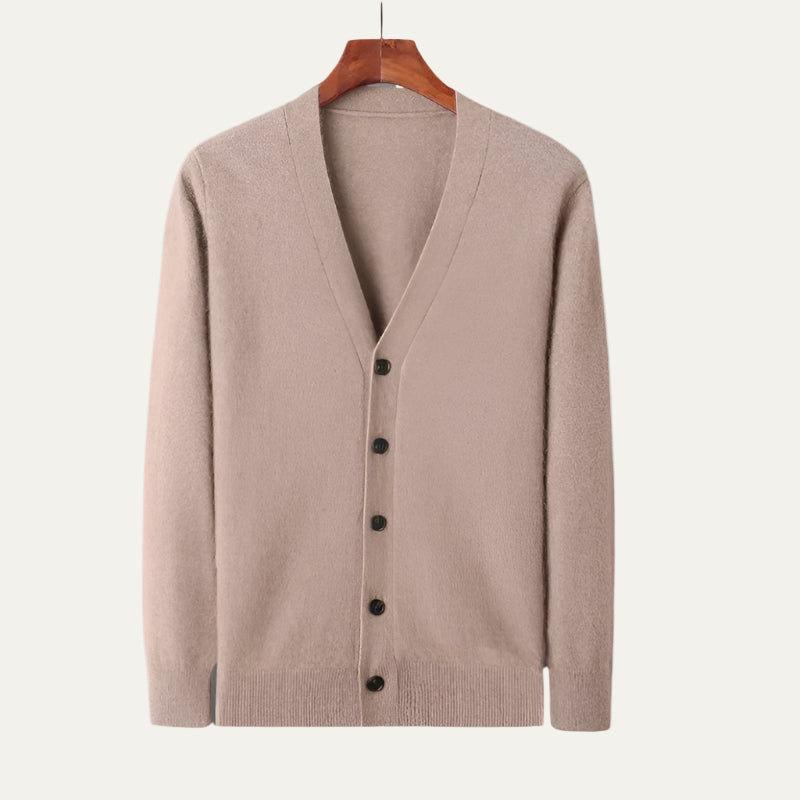 Men’s Cashmere Classic V Neck Knit Button Cardigan