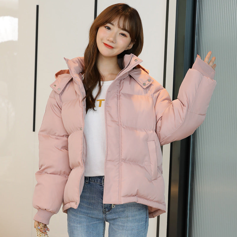 Warm Puffer Coat for Women with Hood