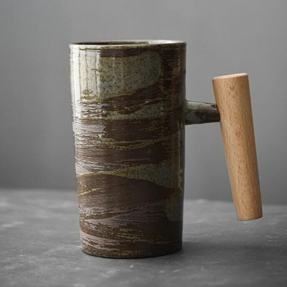 Earthy Ceramic Coffee Mugs Natural Stone Collection