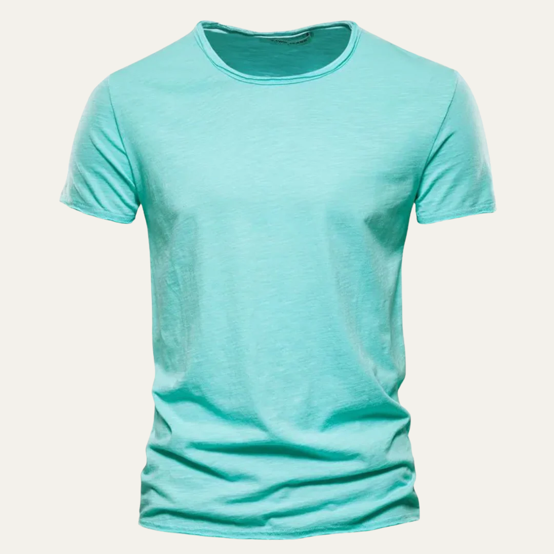 Men’s Fitted Raw Edge Crewneck T Shirt