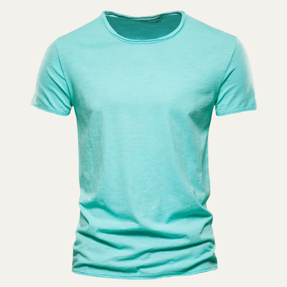 Men’s Fitted Raw Edge Crewneck T Shirt