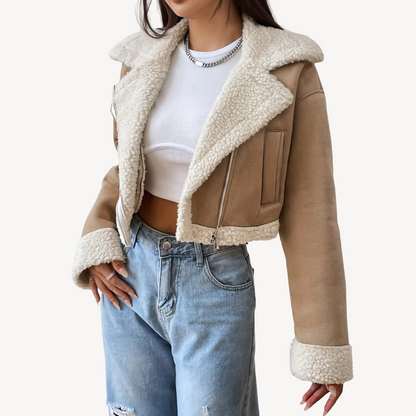 Women's Faux Fur Suede Jacket