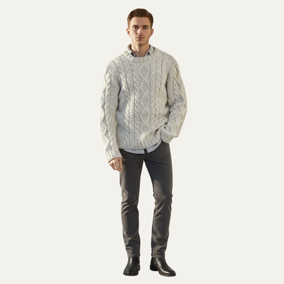 Men’s Chunky Cable Knit Crew Neck Sweater
