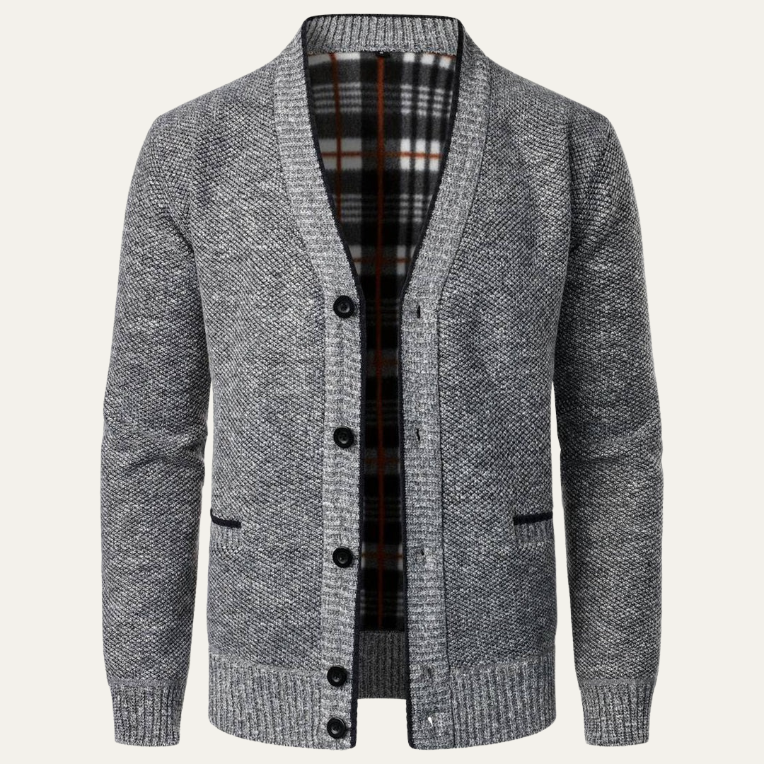 Men’s Textured Knit Shawl Collar Cardigan