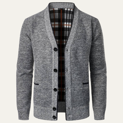 Men’s Textured Knit Shawl Collar Cardigan