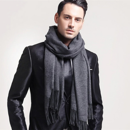 The Rive Gauche Cashmere Merino Scarf for Men - Grey