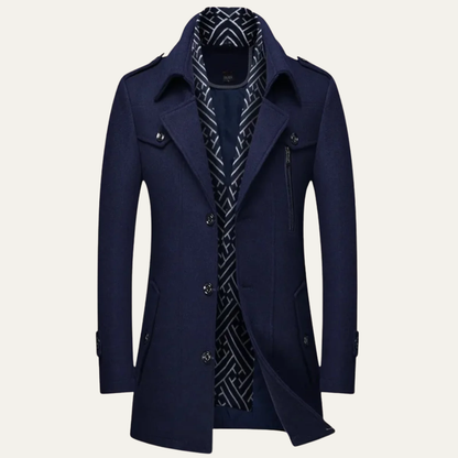 Men’s Layered Collar Peacoat Jacket