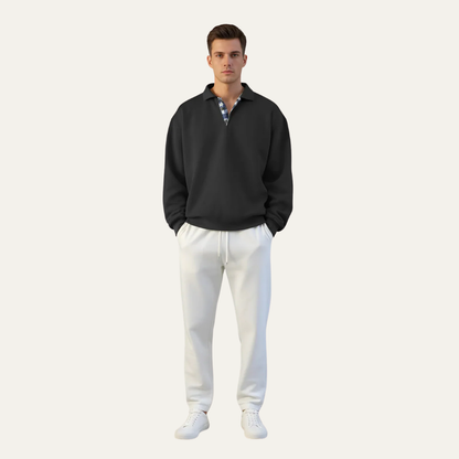 Men’s Relaxed Long Sleeve Polo Shirt