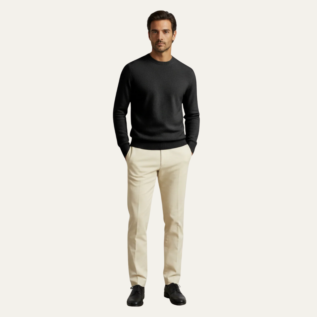 Men’s Fine Knit Classic Crew Neck Sweater