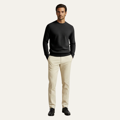 Men’s Fine Knit Classic Crew Neck Sweater