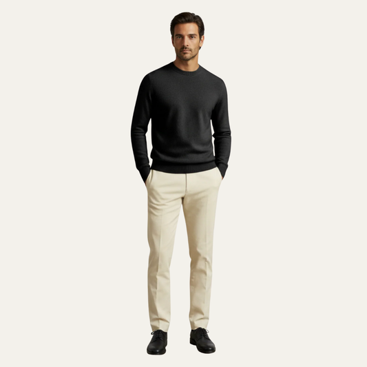 Men’s Fine Knit Classic Crew Neck Sweater