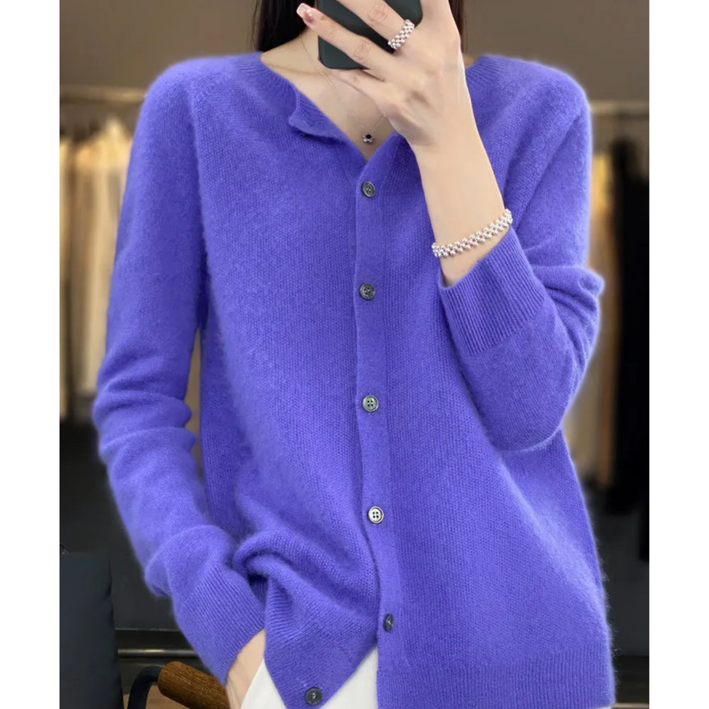 Soft Crew Neck Winter Cardigan Sweater