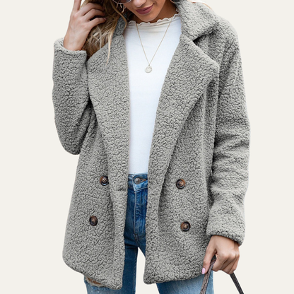 Women’s Plush Mid-Length Pea Coat