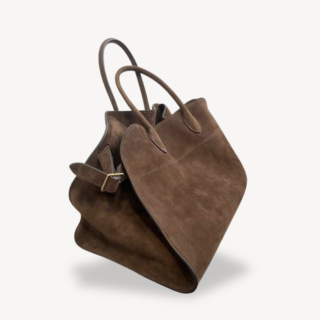 Women's Brown Suede Leather Tote Bag