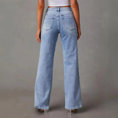 Stylish Flared Denim Jeans for Everyday Wear - BritishElegance