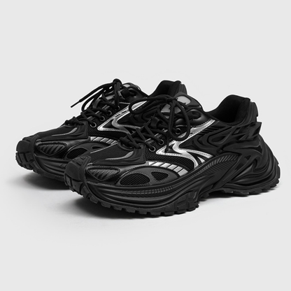 Breathable Sneakers Black Mesh