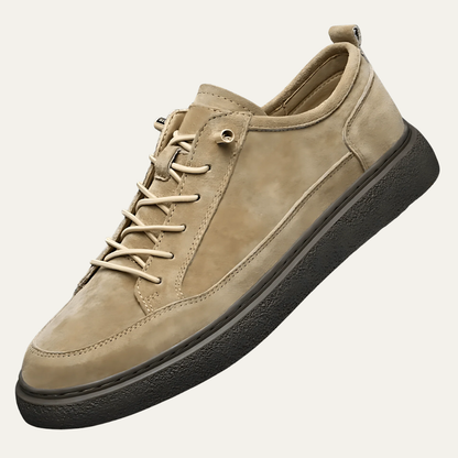 Men’s Textured Suede Derby Platform Sneakers