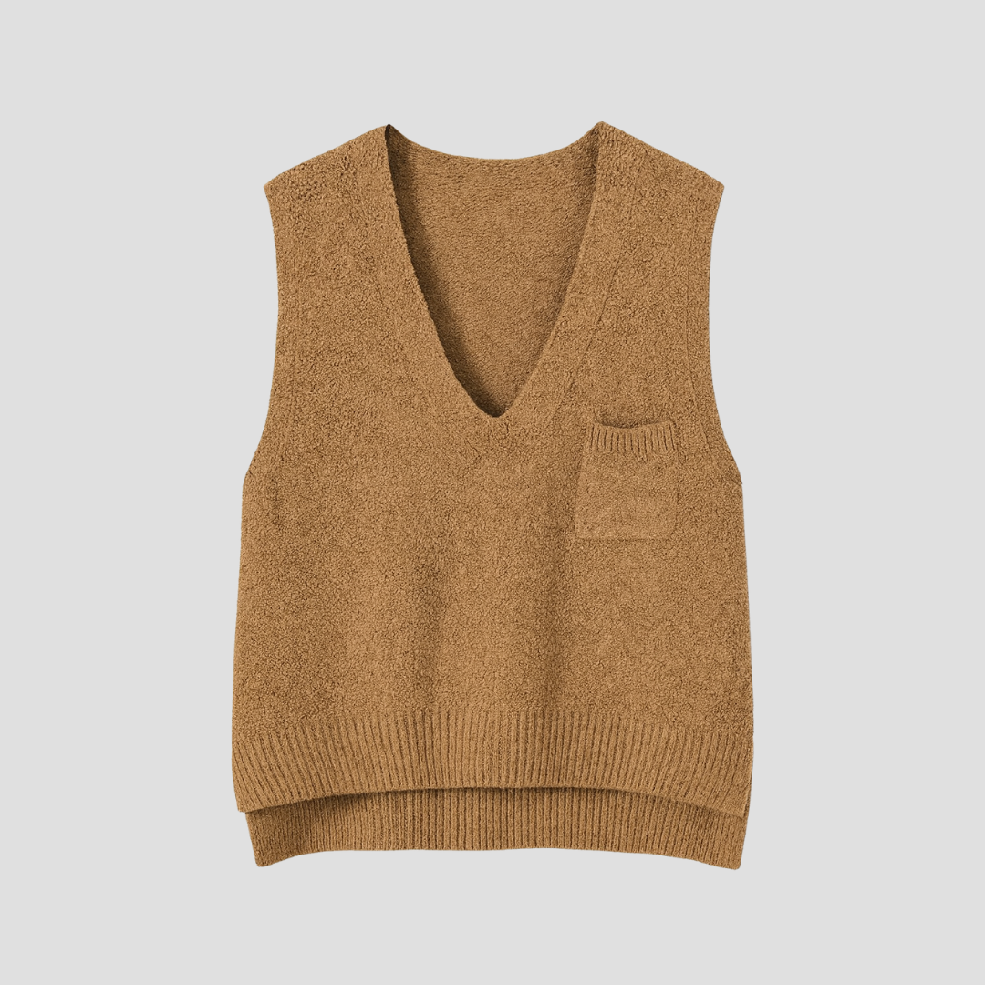 Women's Open Front Sweater Vest - BritishElegance