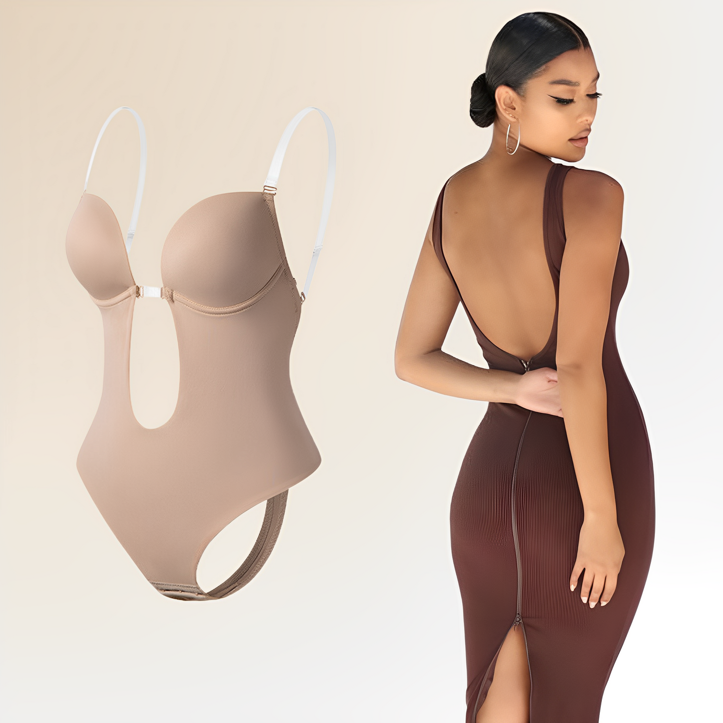 Sexy Low Back Bodysuit Bra for Ladies