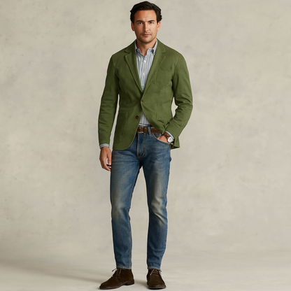 The Reykjavik Men’s Cotton Blazer Style Windbreaker with Pockets