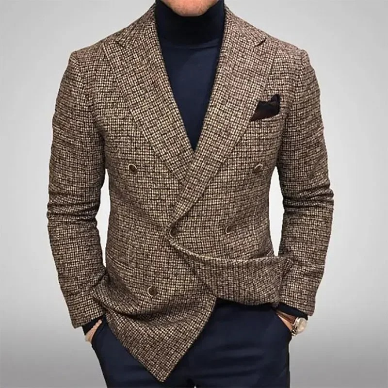 Classic Men's Wool Peak Lapel Blazer Jacket - BritishElegance